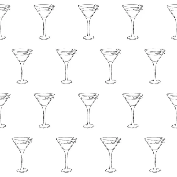 Косметический коктейль Seamless Patrick. Стекло на белом изолированном фоне. Векторная иллюстрация . — стоковый вектор