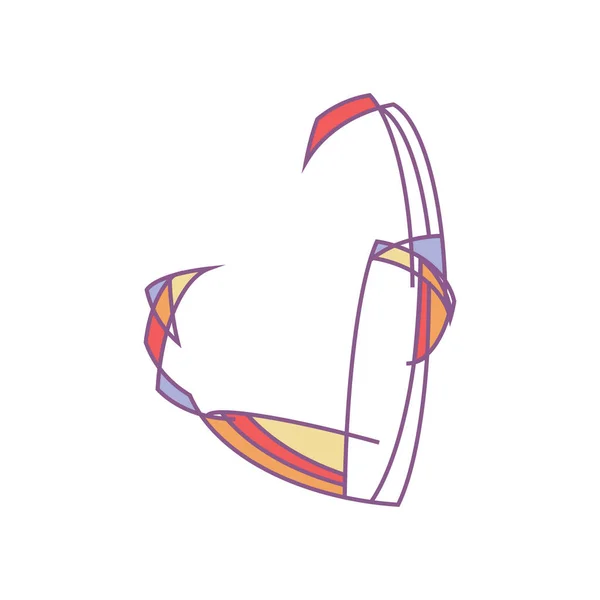 Corazón colorido como silueta de una pareja abrazada sobre fondo blanco. Imitación polly baja. Ilustración vectorial. EPS10 — Vector de stock