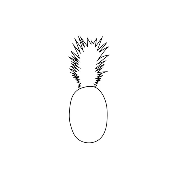 Ananas. Svart kontur på vit bakgrund. Vektor illustration. Eps10 — Stock vektor