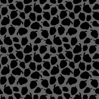 Dikensiz palamut deseni. El çizimi çizimi. Gri arkaplanda siyah bir şekil. Vektör çizimi. Bölüm 10