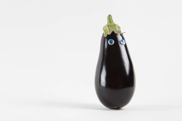 Aubergine pop ogen terug wit — Stockfoto