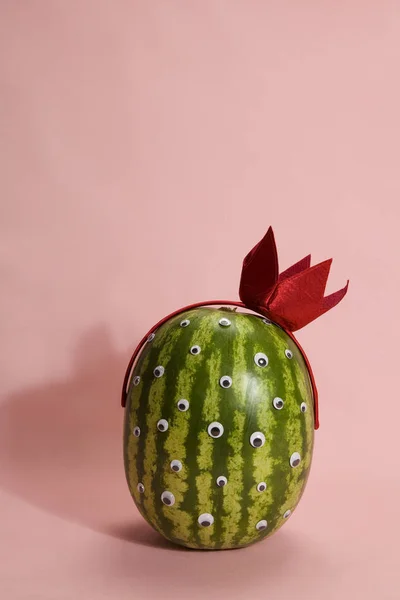 Freak watermelon wearing a crown — Stock Photo, Image