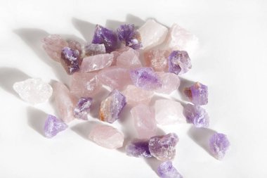 amethyst and pink quartz gems clipart