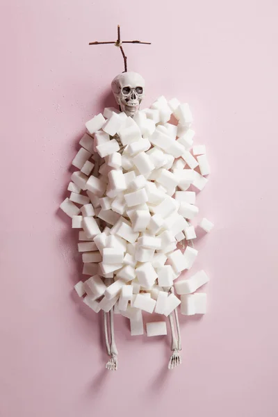 Cukier grób różowy szkielet — Zdjęcie stockowe