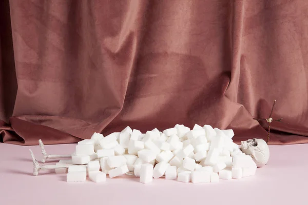 Cukr s hrubou růžovou kostlivce — Stock fotografie