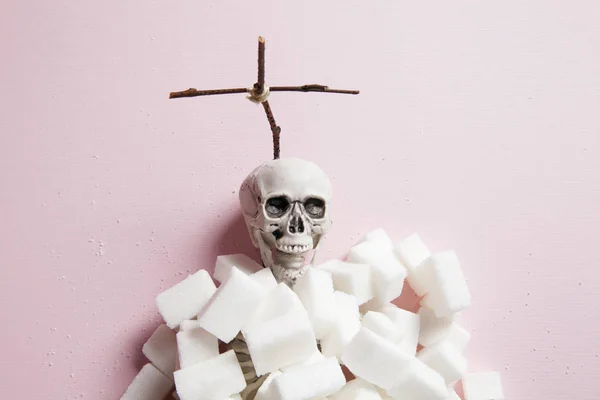 Azúcar grave esqueleto rosa — Foto de Stock