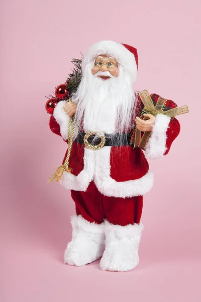 Santa Claus fondo rosa — Foto de Stock