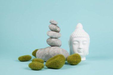 Buda yosun kaya ve zen