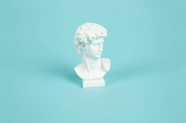 bust of David on a turquoise background clipart