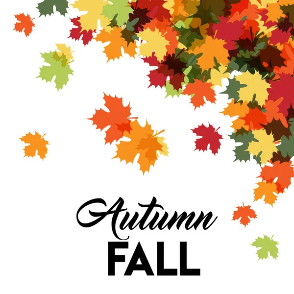 Autumn Maple Leaf Card — Stock Vector