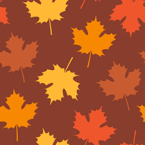 Seamless Pattern Autumn Maple Leaves — Stock Vector