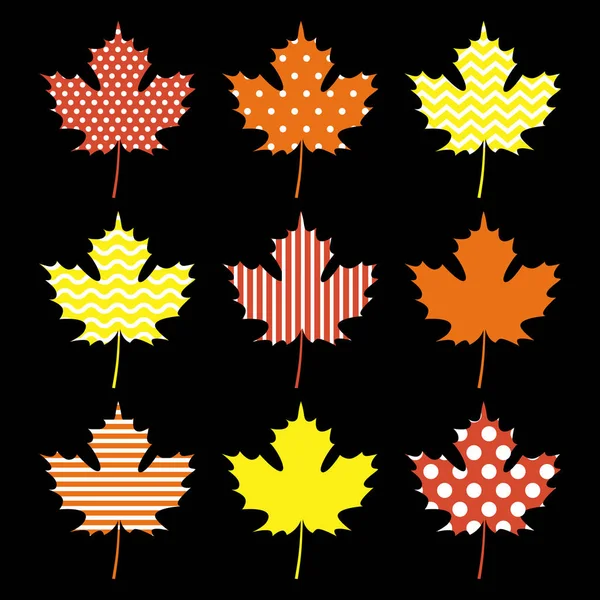 Conjunto de hoja de arce de otoño — Vector de stock