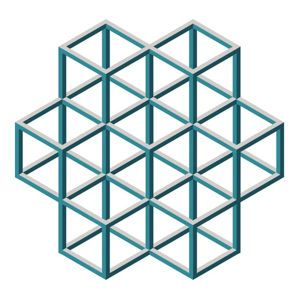 Affiche avec des formes de chaîne de bloc — Image vectorielle