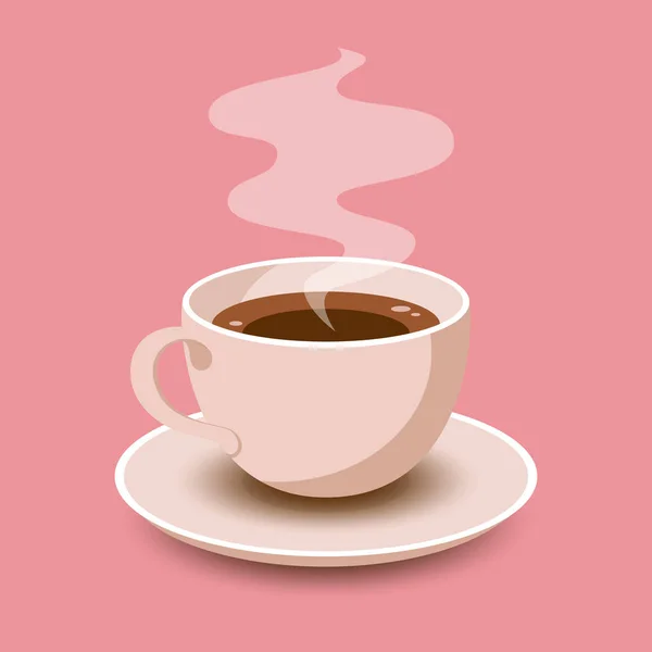 Carte de bonjour avec une tasse de café frais — Image vectorielle