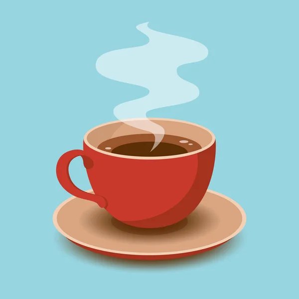 Carte de bonjour avec une tasse de café frais — Image vectorielle