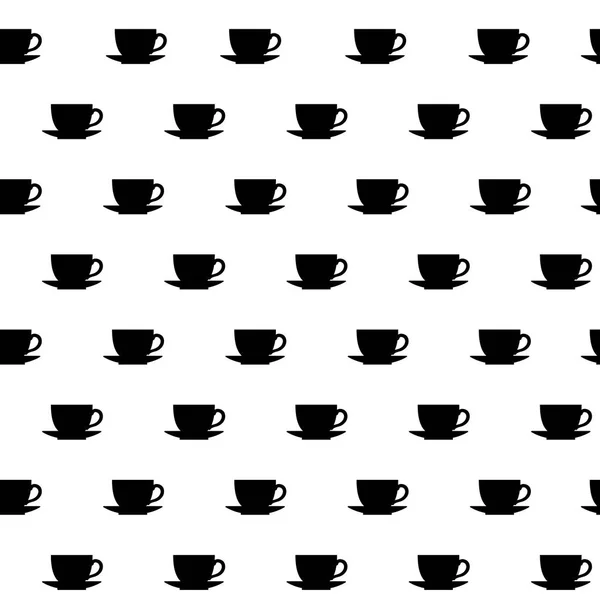 Patrón sin costura con té blanco o tazas de café en blanco — Vector de stock