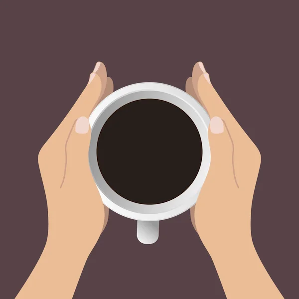 Une tasse de café frais. Vue de dessus. Illustration vectorielle — Image vectorielle