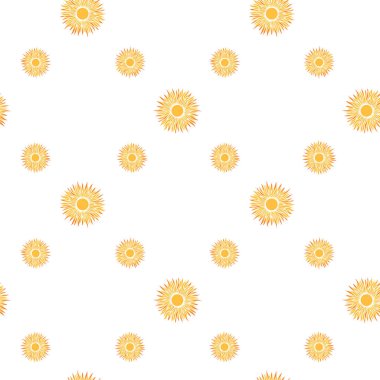 Yaz Güneşi Basit Simgeler ile Dikişsiz Desen