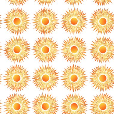 Yaz Güneşi Basit Simgeler ile Dikişsiz Desen