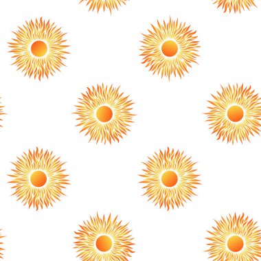 Yaz Güneşi Basit Simgeler ile Dikişsiz Desen