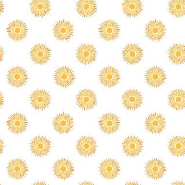 Yaz Güneşi Basit Simgeler ile Dikişsiz Desen