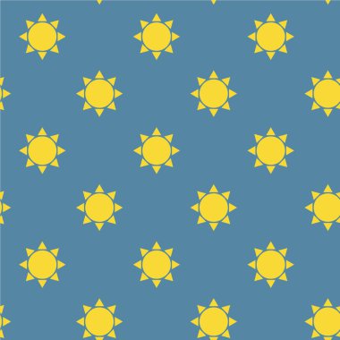 Yaz Güneşi Basit Simgeler ile Dikişsiz Desen
