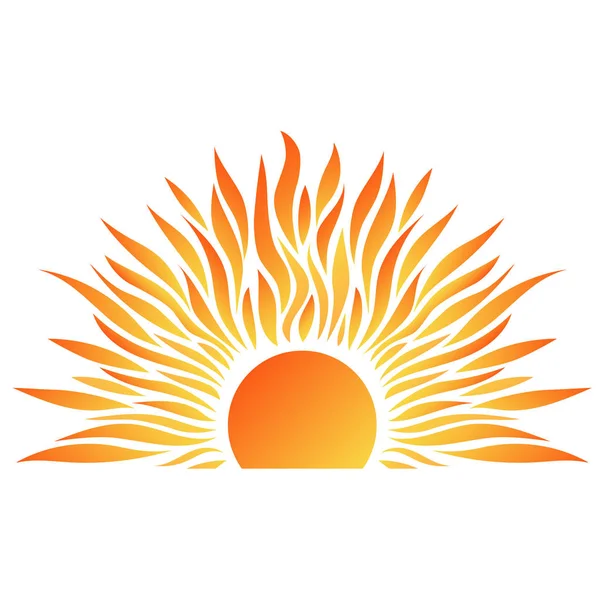 Belo cartão de verão com sol e raios Ícone —  Vetores de Stock