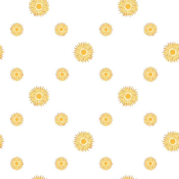 Бесшовный узор с простыми иконками летнего солнца — стоковый вектор