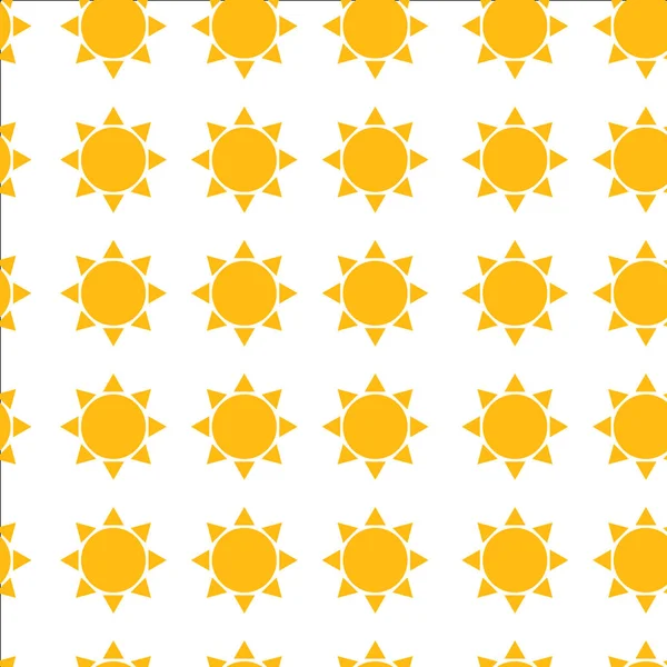 Nahtloses Muster mit einfachen Symbolen der Sommersonne — Stockvektor