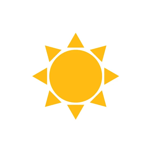 Sun Icon. Ilustración vectorial de diseño simple amarillo — Archivo Imágenes Vectoriales