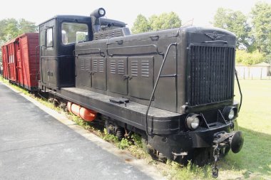 Burada mahkumlar çalışma kampı için eşlik bir eski Sovyet tren. Druskininkai, Litvanya yakın Grutas park.
