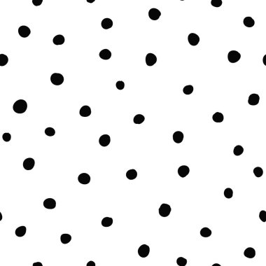 Vektör siyah ve beyaz polka noktalar dikişsiz desen arka plan