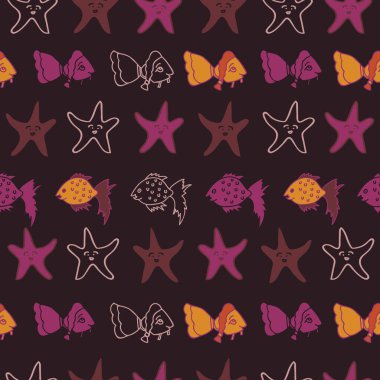 Vektör kahverengi su balığı arkaplansız desen