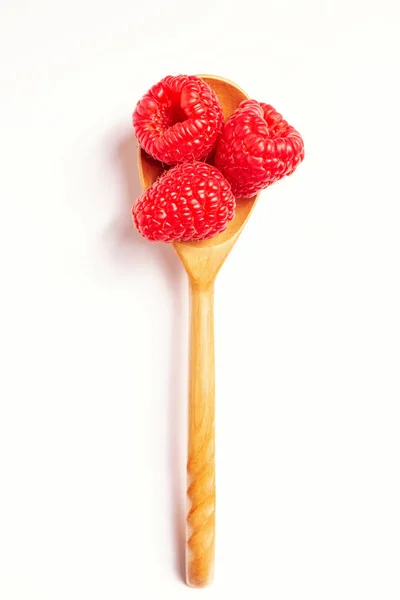 Food Fresh Raspberry White Background — Stock Photo, Image