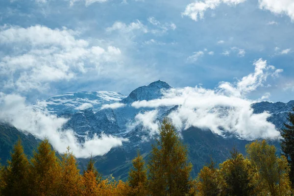 Alpes Montañas Del Mont Blanc Otoño Problemas Climáticos Calentamiento Falta — Foto de Stock