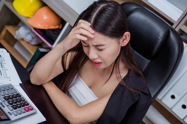 Businessmen Women Working Office Stress Fatigue — 图库照片