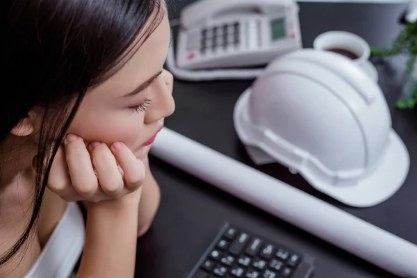 Businessmen Women Working Office Stress Fatigue — 图库照片