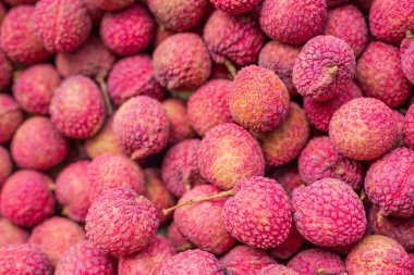 close-up shot of ripe Lychee fruits