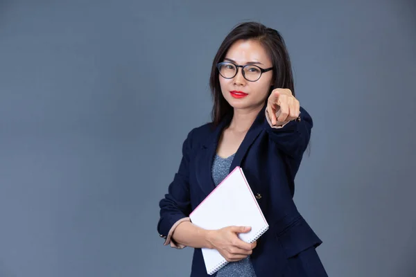 Beautiful Working Women Show Emotions Facial Expressions Gestures — 图库照片