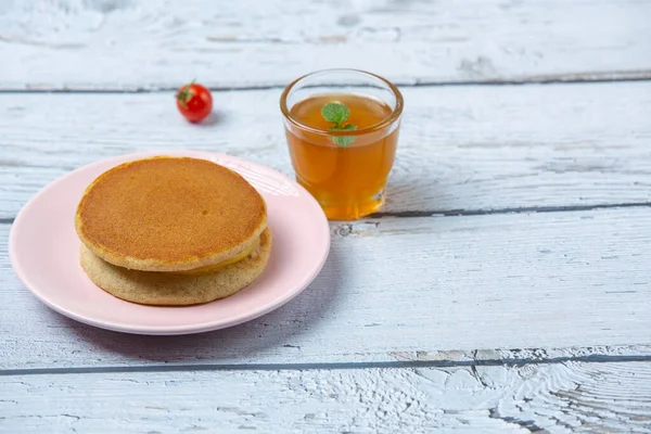 Dorayaki Pancakes stuffed with Vanilla Japanese food.