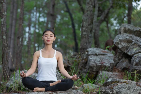 Women exercising, doing yoga in the park, World Yoga Day.