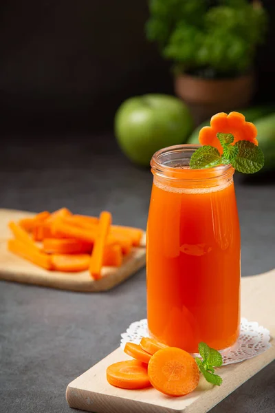 Bebida Saludable Jugo Zanahoria Fresco — Foto de Stock