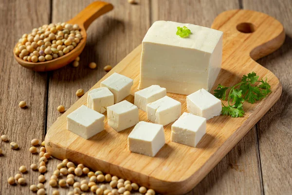 Tofu Made Soybeans Food Nutrition Concept — Fotografia de Stock