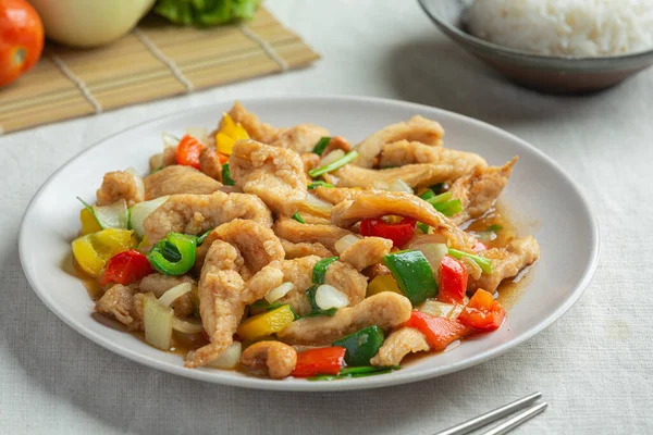 Fried Chicken Cashew Nuts Thai Food — Stock Photo, Image