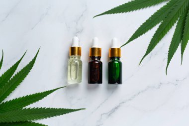 Kenevir tohumlarından kenevir yağı ve yapraklar Tıbbi marihuana.