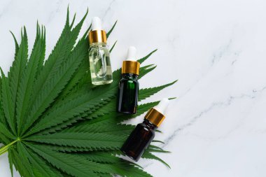 Kenevir tohumlarından kenevir yağı ve yapraklar Tıbbi marihuana.