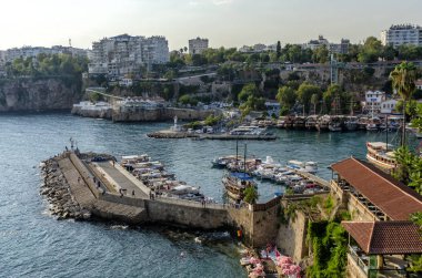 Antalya, Türkiye - 26 Temmuz 2019 Antalya'da Yatç Limanı limanı,