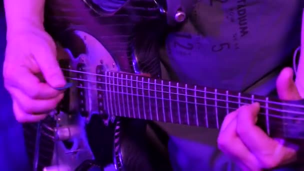 Tocar Guitarra Músicos Rock — Vídeo de stock