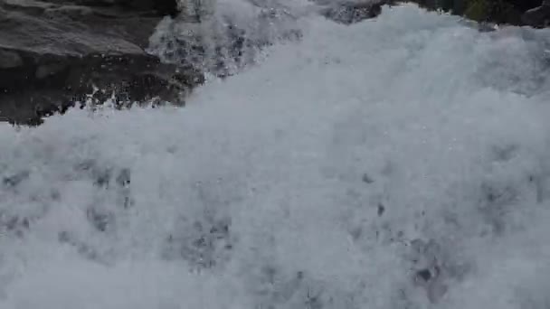 Agua Limpia Natural Arroyo Montaña Entre Las Piedras — Vídeo de stock