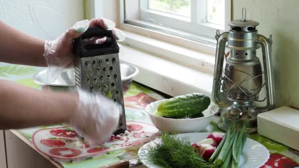 Vejetaryen Basit Yemekler Çevre Dostu Organik Aşçı Yemek Pişirmek Için — Stok video